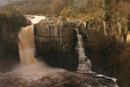 D231.3 High Force Waterfall in Flood Conditions, River Tees, Teesdale, County Durham.